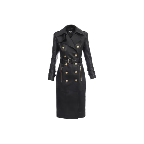 BALMAIN FW22 Кожа Куртка Женская