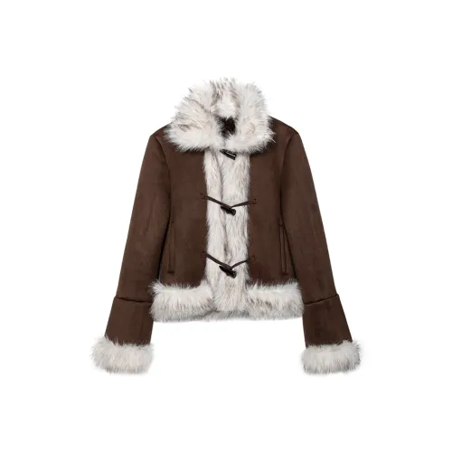 EGGKA Cropped Coat Women's Coffee