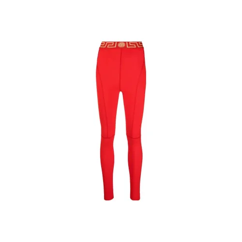 VERSACE Женские красные леггинсы
