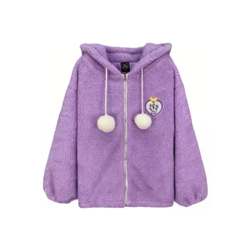 Sweetheart Bomber Бархат Feel Пальто Женское Фиолетовое