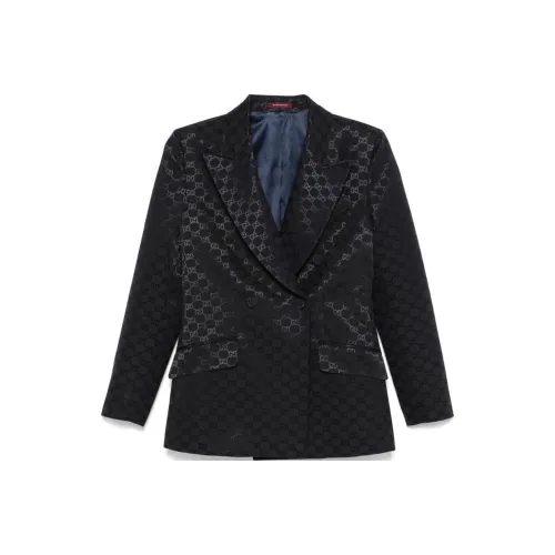 GUCCI SS24 Бизнес Костюм Пальто Женское Морской Синий