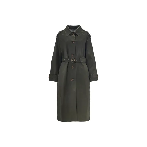 BARBOUR Водонепроницаемый тренчкот женский зеленый
