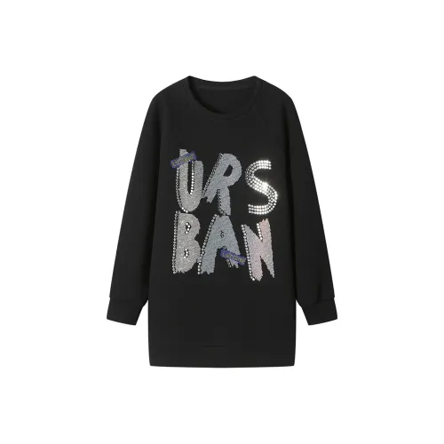 Корейский стиль Свитшот Женский Ночной Черный