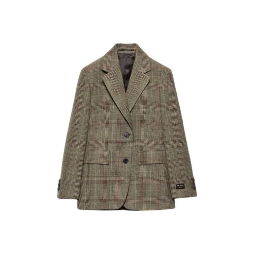 PRADA FW24 Бизнес-костюм Пальто Женское Армейский зеленый