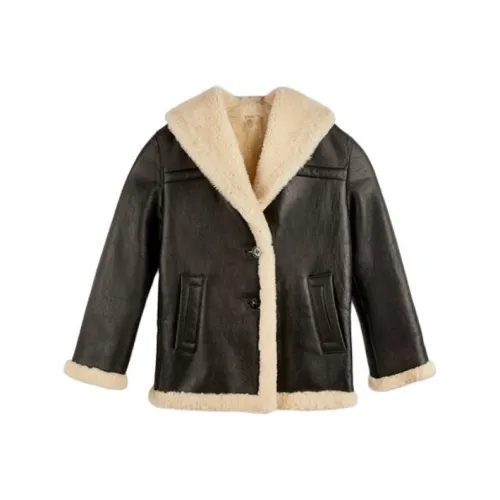 COACH FW23 Кожа Куртка Женская Черная