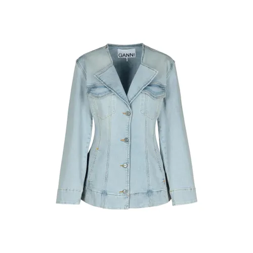 GANNI Бизнес-костюм женский светло-синий