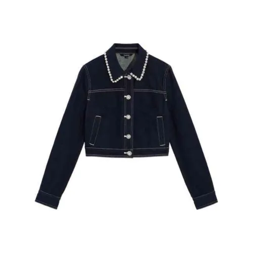 BEBE FW24 Denim Jacket Women's Dark Blue