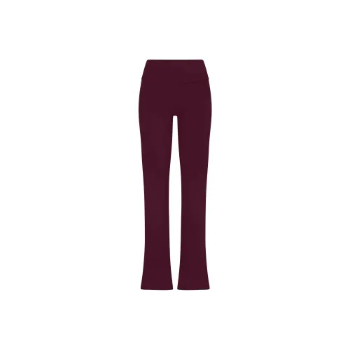 SKIMS Хлопок Джерси Foldover Брюки Повседневные брюки Женские Deep Berry