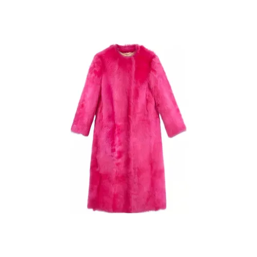 GUCCI FW23 Velvet Feel Пальто Женское Peach Pink