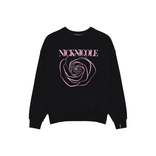Nick Nicole 24 Особенный ROSE COLLECTION Свитшот Женские Черный Розовый