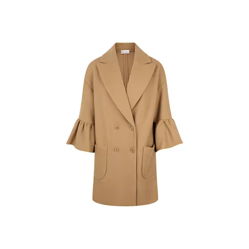 RED VALENTINO Вельвет Feel Пальто Женское Верблюжий