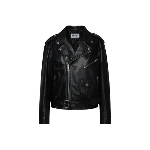 MOSCHINO Кожа Куртка Женская Черная