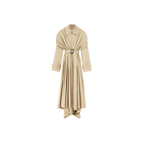 LOEWE FW21 Тренчкот Женский Бежевый