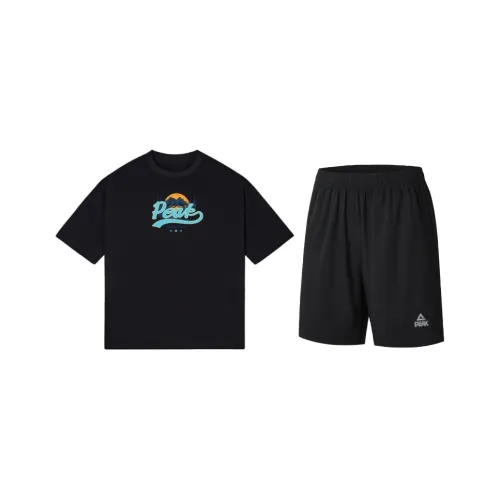 PEAK Повседневная Спортивная Одежда Унисекс Двухкомпонентный Комплект Черный Белый