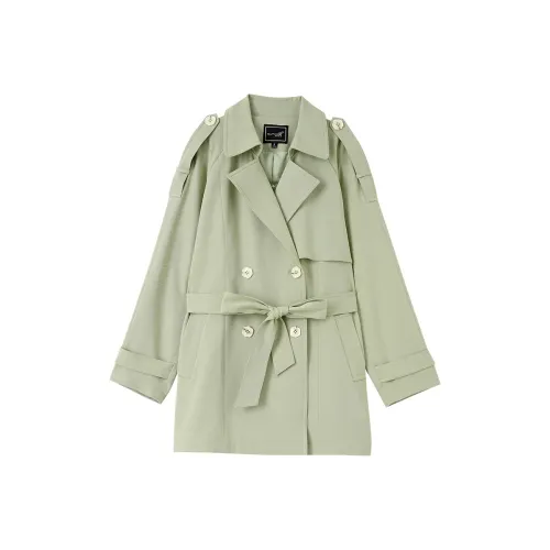 OUNIXUE Зеленый Женский Тренч