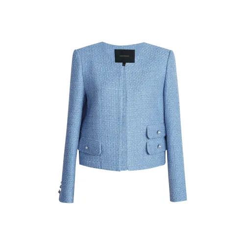 ROEYSHOUSE Cropped Coat Women's Light Blue ROEYSHOUSE Укороченное пальто женское светло-синее