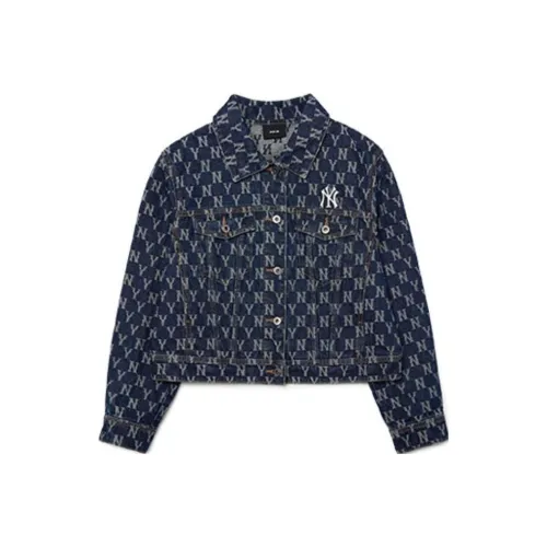 MLB Old Flower Denim Jacket Women's Blue