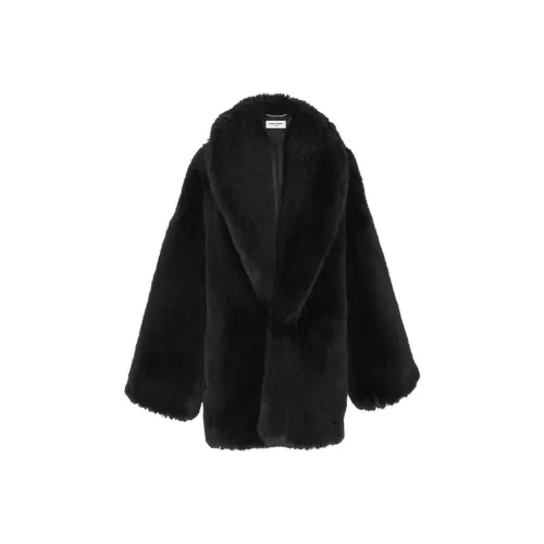 SAINT LAURENT Кожа Куртка Женская Черная