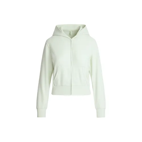 SKIMS SS25 Cotton JERSEY ZIP UP Hoodie Sweatshirt Women Mint Mint