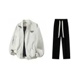 Комплект одежды (Абрикосовая куртка + Черные повседневные штаны)