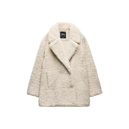 ZARA Trf Морозный белый Женское пальто