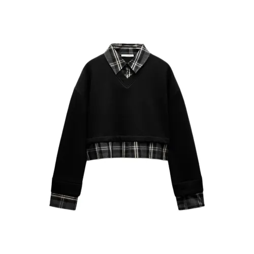 ZARA Черные Женские Свитшоты
