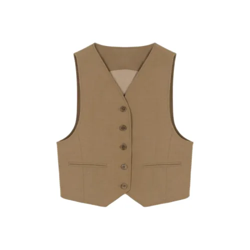 VEGA CHANG SS24 Жилет Женские Винтажный Коричневый