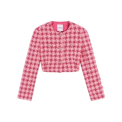 BEBE Cropped Coat Women's Pink Red BEBE Укороченное пальто женское розово-красное