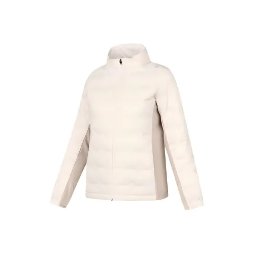 QIAODAN Sports Life Collection Пуховик Женский Кремовый Белый Кристальный Серый