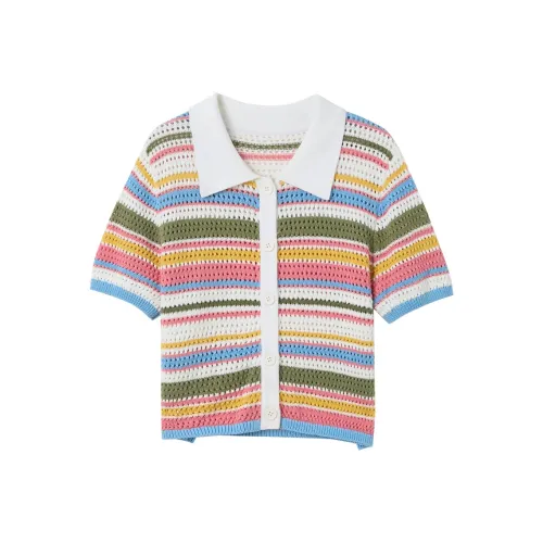 3COLOUR Трикотаж Женский Оранжевый Розовый Полосы