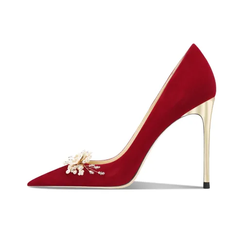 CHUYANG Свадебная обувь узкий каблук высокие каблуки женский красный