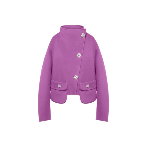 MASION WESTER Cropped Coat Women's Purple
