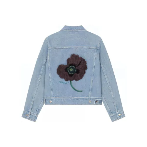 KENZO September Capsule Collection Yumei Floral Collection Denim Jacket Women's Blue