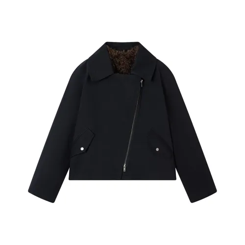 Ouyang Cropped Jacket Женская Черный Кофейный