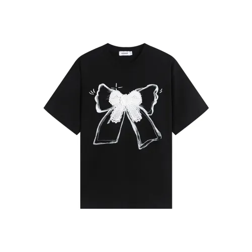 POPWAVE Черно-белая панда с бантом, короткая рубашка с рукавами, женские футболки