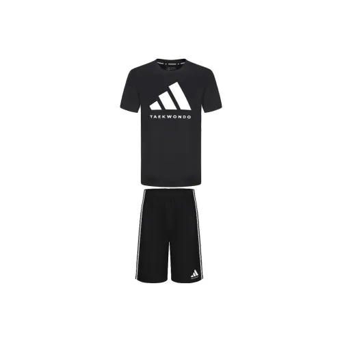 Adidas Taekwondo Повседневная Спортивная Одежда Мужской Комплект Черный