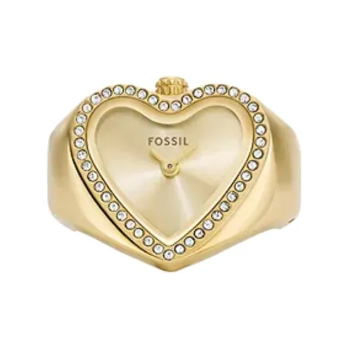 FOSSIL Наручные часы Кварцевый механизм Нержавеющая сталь Ремешок 18 мм Золотой циферблат Унисекс