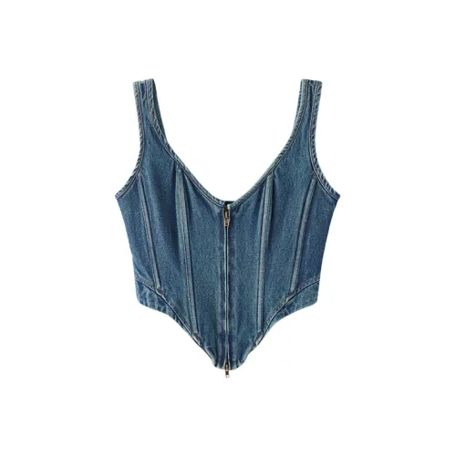 Lost In Echo Промытый Средне-голубой Женские Жилеты