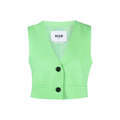 MSGM Светло-зеленый Женские Жилеты