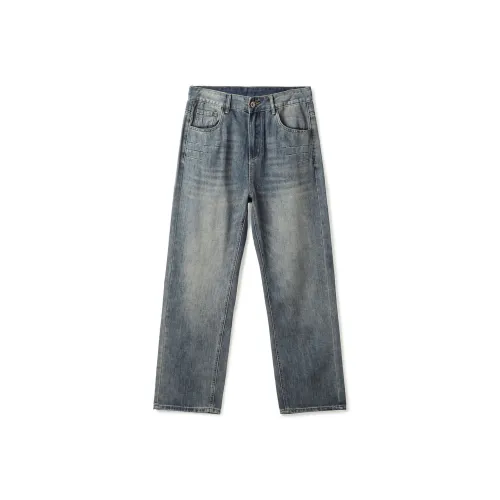 98SQUID Джинсы Унисекс Винтаж Синий
