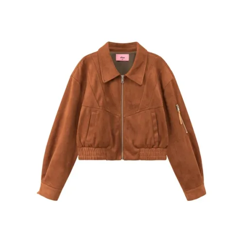 CHUU Укороченное пальто женское цвет кофе