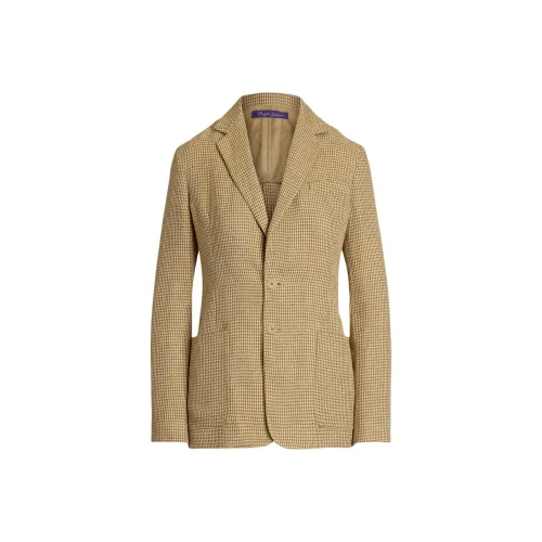 Ralph Lauren Collection Hailey Гусиная лапка Твид Куртка Бизнес Костюм Женские Желтый