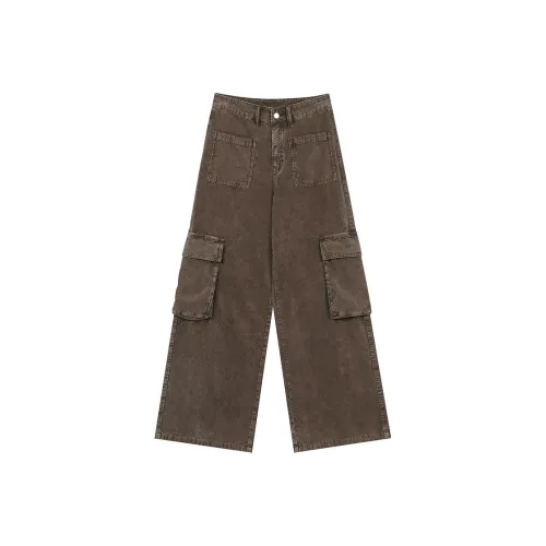 ELF SACK Вельвет Винтаж HIGH RISE Повседневный Брюки карго Женские