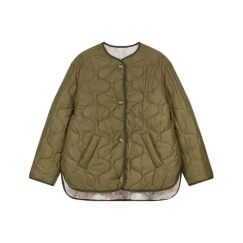 Maje SS22 Хлопковый пуховик Женский Зеленый