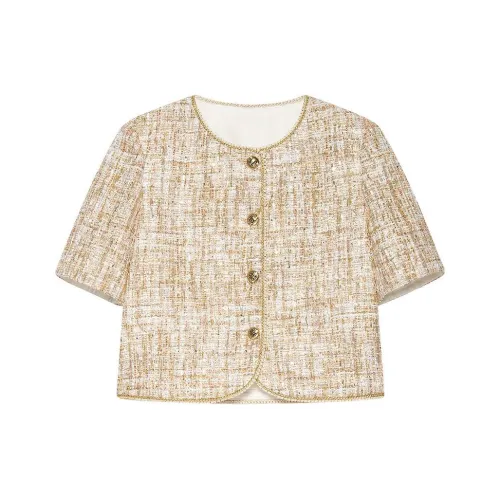 DKNY SS24 Cropped Coat Women's Beige