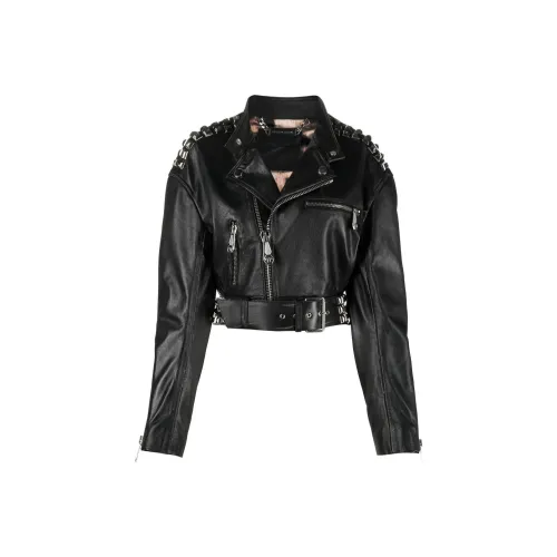 PHILIPP PLEIN Черные Женские Кожаные Куртки