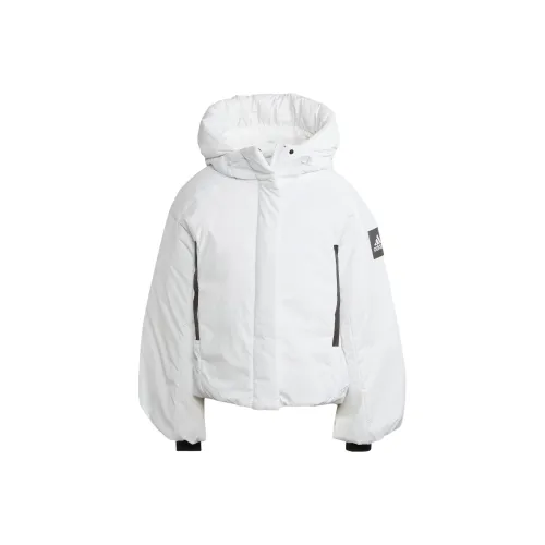Adidas Белые Женские Объёмные Куртки (Пуфы)