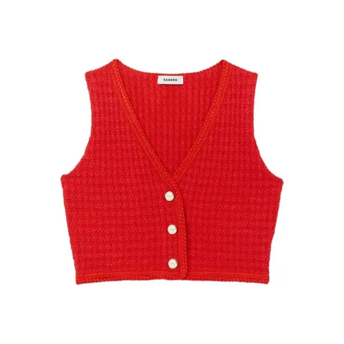 SANDRO SS23 CNY of Rabbit Красный Женские Жилеты