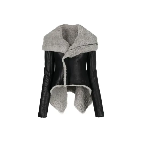 RICK OWENS Черные Женские Кожаные Куртки