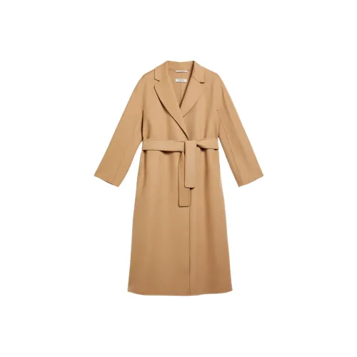 'S MAX MARA Esturia Коллекция Длинное Шерстяное Пальто Женское CAMEL